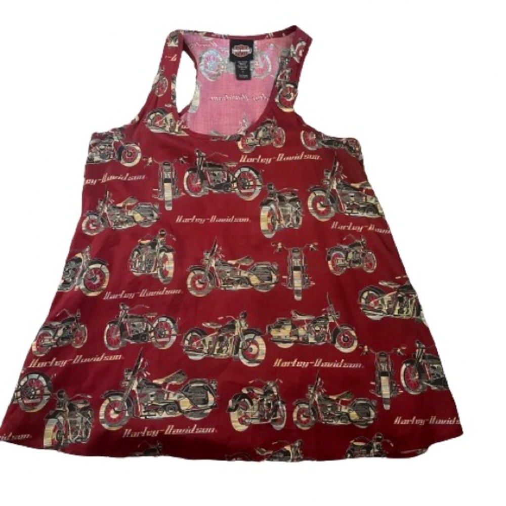 Harley Davidson red tank top- made in Hawaii-small